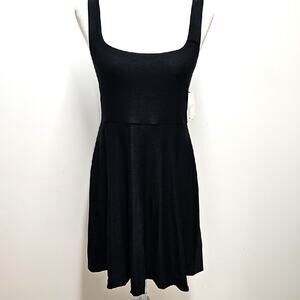 Beyond Yoga Chic Black Sleeveless Stretchy Lined Mini Dress Women Size L (NWT)